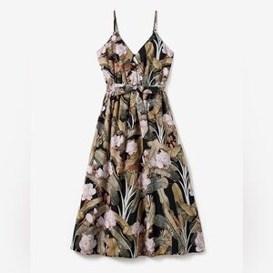 BRAND NEW Women’s Small PatPat Black Floral Midi Dress